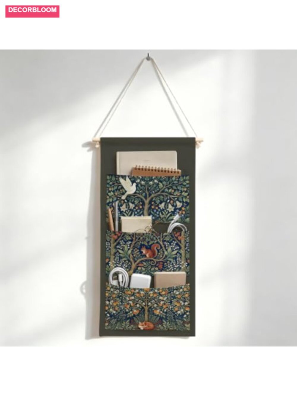 Canvas Wall Hanging Organizer with Pockets Woodland Animals Door Closet Storage - Picture 1 of 5